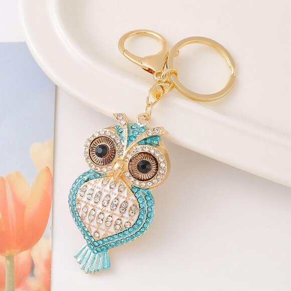 Owl Crystal Keychain Purse Charm for Women Bag Accessories Gift - Picture 4 of 5